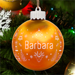 Personalized Merry Christmas Graphic Name LED Glass Sphere Ornament Front