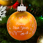 Personalized Merry Christmas illustration Name LED Glass Sphere Ornament Back