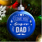 Personalized Fathers Day Name LED Glass Round Ornament Front