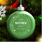 Christmas LED Glass Round Ornament Front