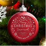 Personalized Christmas Any Text Name Led Glass Round Ornament LED Glass Round Ornament Front