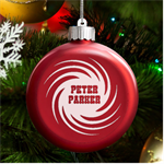 Design Circle Graphic LED Glass Round Ornament Front