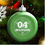 Graphic Line LED Glass Round Ornament Front