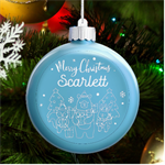 Personalized Christmas Any Text Name Led Glass Round Ornament LED Glass Round Ornament Front