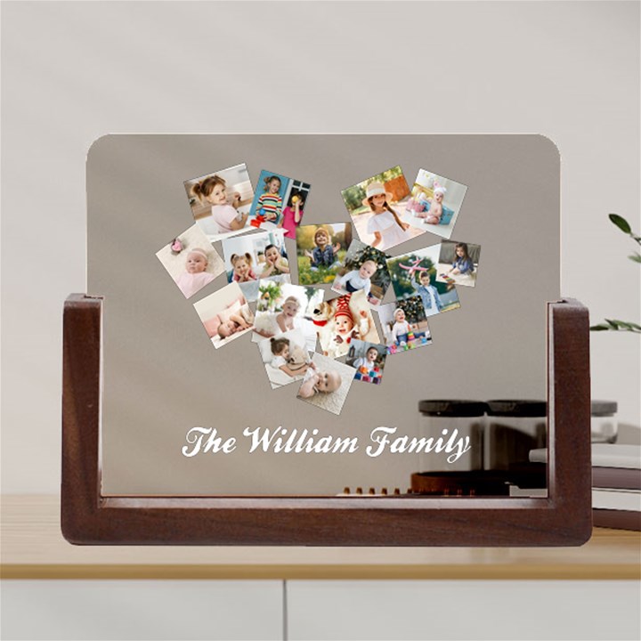 Personalized Photo Any Text Family Name Acrylic UV Print 8  Tabletop Frame Acrylic UV Print 8  Tabletop Frame (U-Shape)