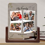 Personalized 4 Photo Polaroid Style Couple Family Name Any Text Acrylic UV Print 6  Tabletop Frame (U-Shape) Front
