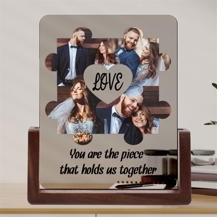 Personalized Photo Couple Wedding Valentine Day Name Any Text Acrylic UV Print 6  Tabletop Frame (U-Shape)