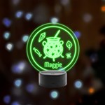 halloween Remote LED Acrylic Message Display (Black Round Stand)  Front