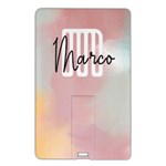 Personalized Watercolor Initial Name Card Style USB Flash Drive Name Card Style USB Flash Drive Front
