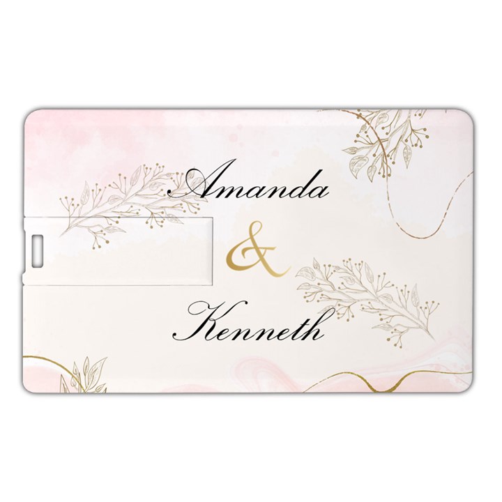 Personalized Name Any Text Couple Wedding Memories Gift Name Card Style USB Flash Drive Name Card Style USB Flash Drive