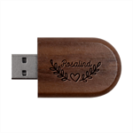 Personalized Heart Leaf Name Wood Oval USB Flash Drive Wood Oval USB Flash Drive USB
