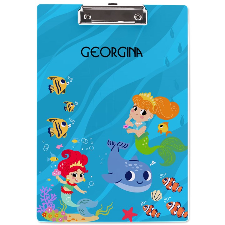 Personalized Mermaid Name A4 Acrylic Clipboard A4 Acrylic Clipboard