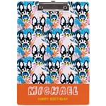 Dog Pattern Name Acrylic Clipboard A4 Acrylic Clipboard Front