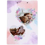 Personalized Heart Flower Frame Photo A4 Acrylic Clipboard A4 Acrylic Clipboard Back