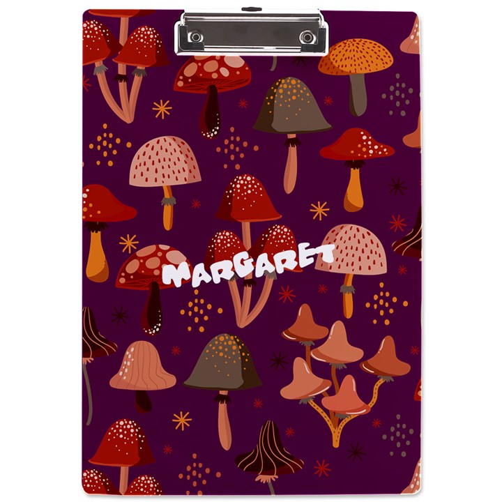 Mushroom A4 Acrylic Clipboard