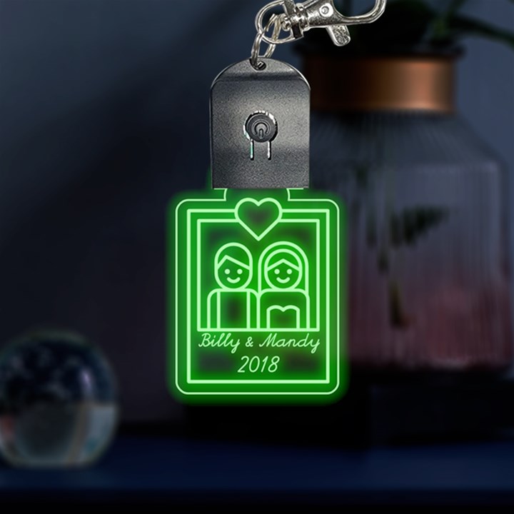 Couple Photo Graphic LED Key Chain