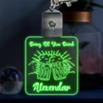 Personalized Beer With Your Friend Name Multicolor LED Acrylic Ornament Front