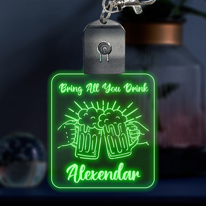 Personalized Beer With Your Friend Name Multicolor LED Acrylic Ornament