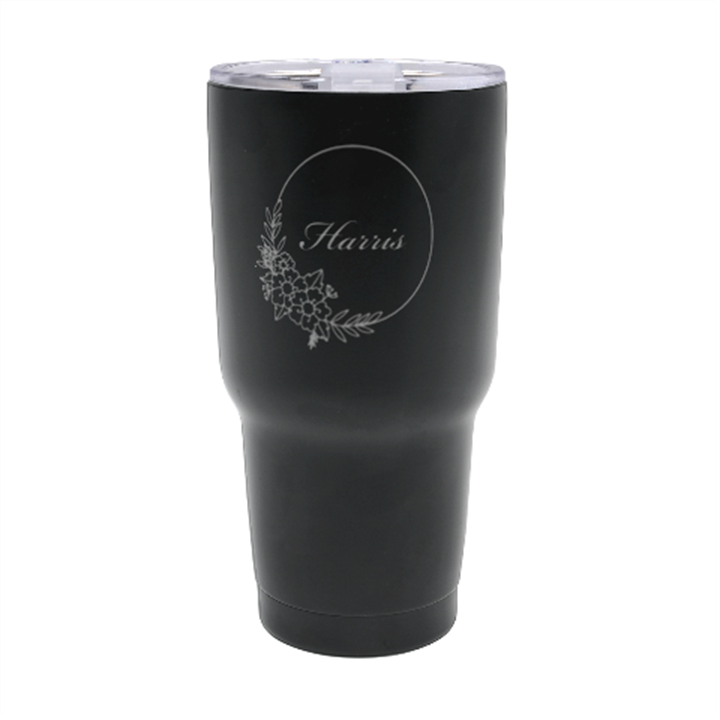 Personalized Name Any Text Flower frame 30oz Thermal Travel Tumbler 30oz Thermal Travel Tumbler