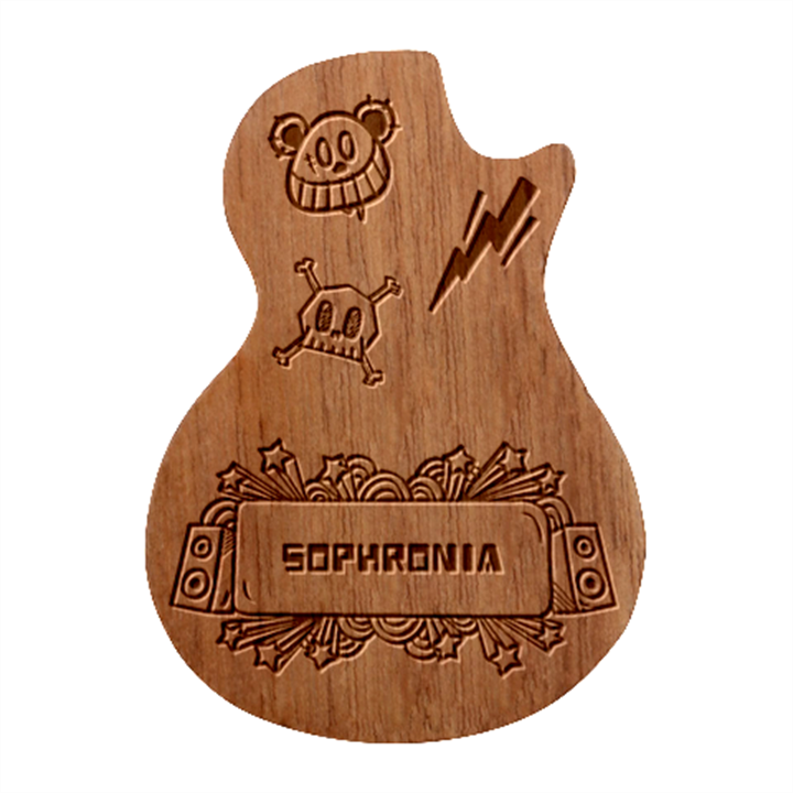Personalized rock music Guitar Picks Set Guitar Shape Wood Guitar Pick Holder Case And Picks Set