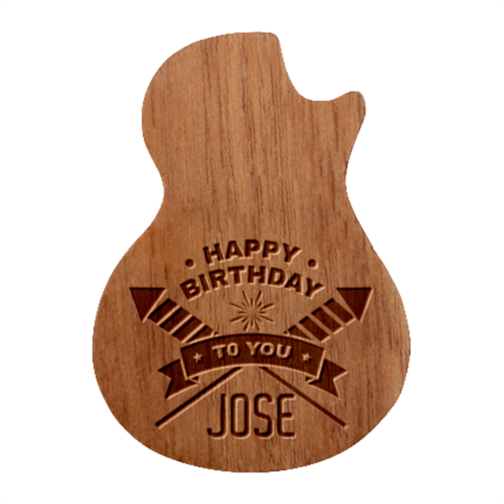 Personalized Happy Birthday Name Guitar Picks Set Guitar Shape Wood Guitar Pick Holder Case And Picks Set