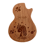 Personalized Unicorn Guitar Picks Set Guitar Shape Wood Guitar Pick Holder Case And Picks Set Front