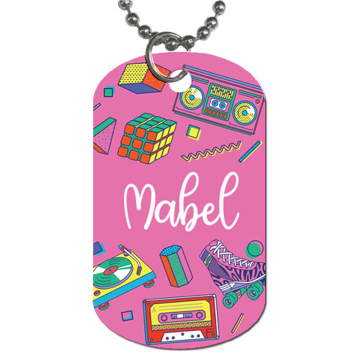 Retro Illustration Dog Tag Dog Tag (One Side)