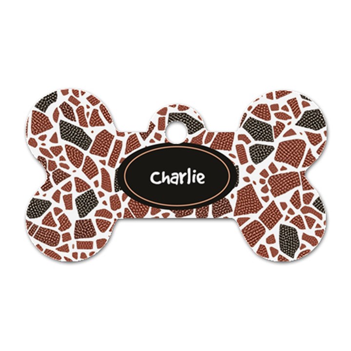Graphic Pattern Dog Tag Bone (One Side)