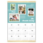 Personalized Family Name Canvas Yearly Calendar 16  x 22  Front - Jan 2024