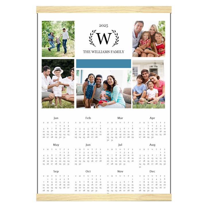 Personalized Family Calendar Canvas Yearly Calendar 16  x 22 