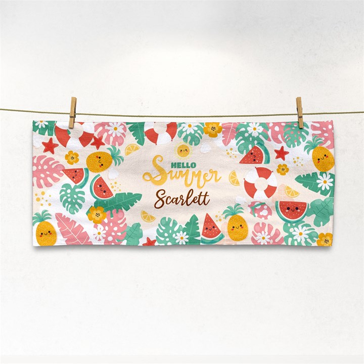 Personalized Tropical Summer Name Any Text Hand Towel Hand Towel