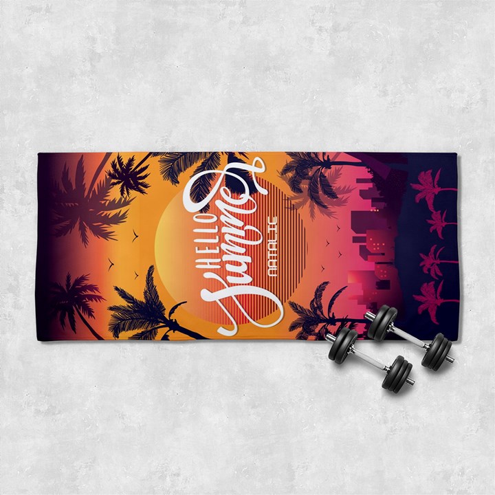 Custom Summer Vibes City Name Any Text 29 X13  Super Absorbent Gym Sports Towel