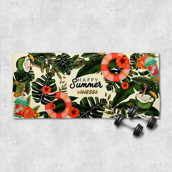 Custom Summer Vibes Name Any Text 29 X13  Super Absorbent Gym Sports Towel