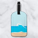 Sloth Surfing Any Text Name Nappa Leather Luggage Tag Rectangle Back
